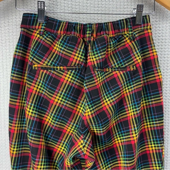 Hot Topic Rainbow Plaid Women’s Tapered Pants Sz Small Grunge Pride Y2K Emo Punk - Picture 4 of 7